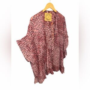 A RARE BIRD The Night Out Cheetah Print Handmade Oversized Duster, ONE SIZE